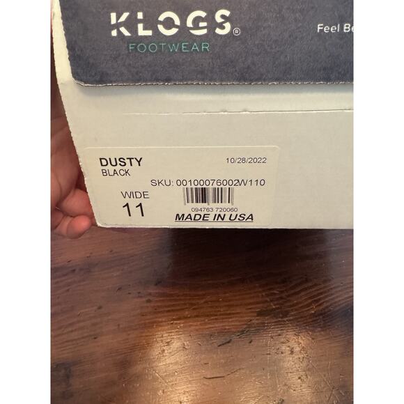 KLOGS USA Black Rubber Slip On Mule Clog Shoe Slip Resistant Mens 11W New In Box - Picture 3 of 12